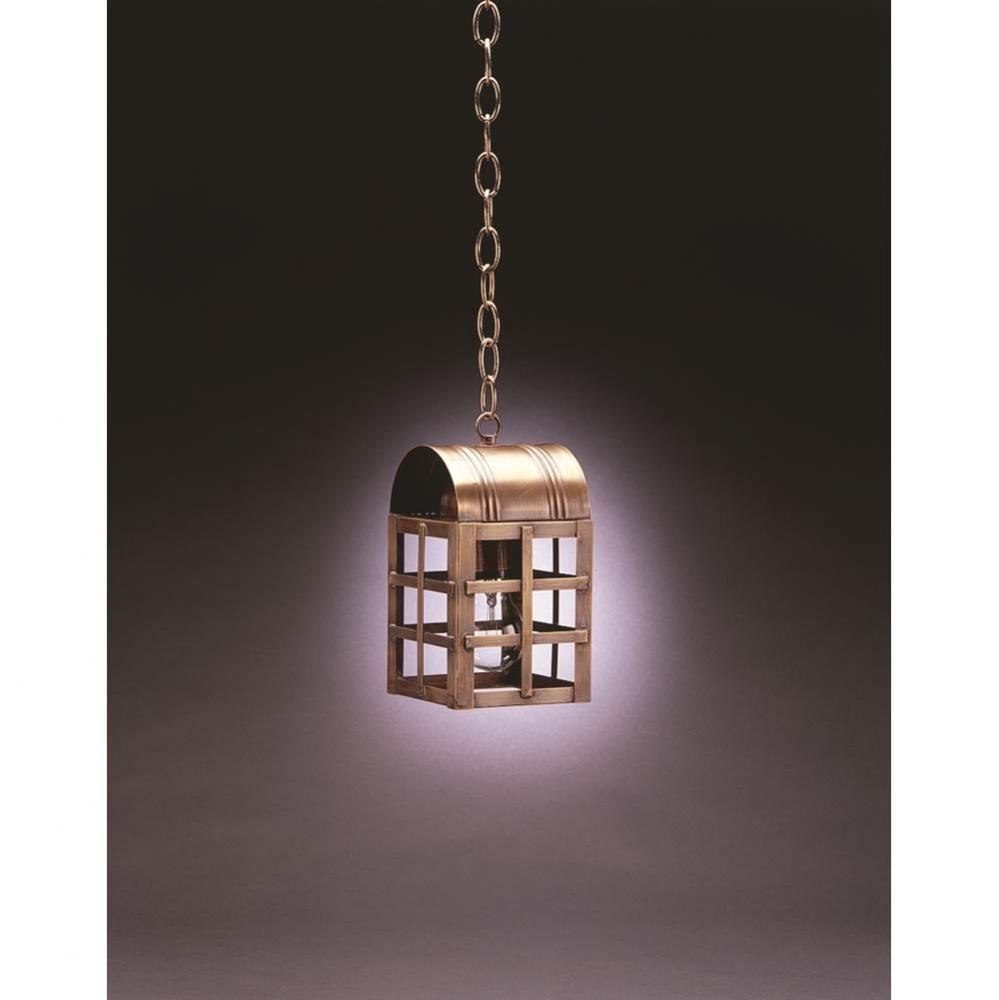 Culvert Top H-Bars Hanging Dark Brass Medium Base Socket Clear Glass