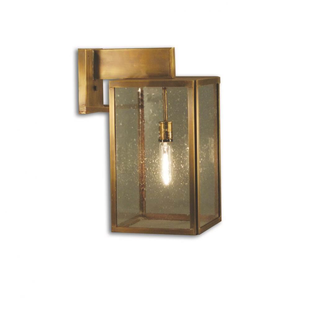 Midtown Medium Wall Bracket Dark Brass Medium Base Socket Clear Seedy Glass