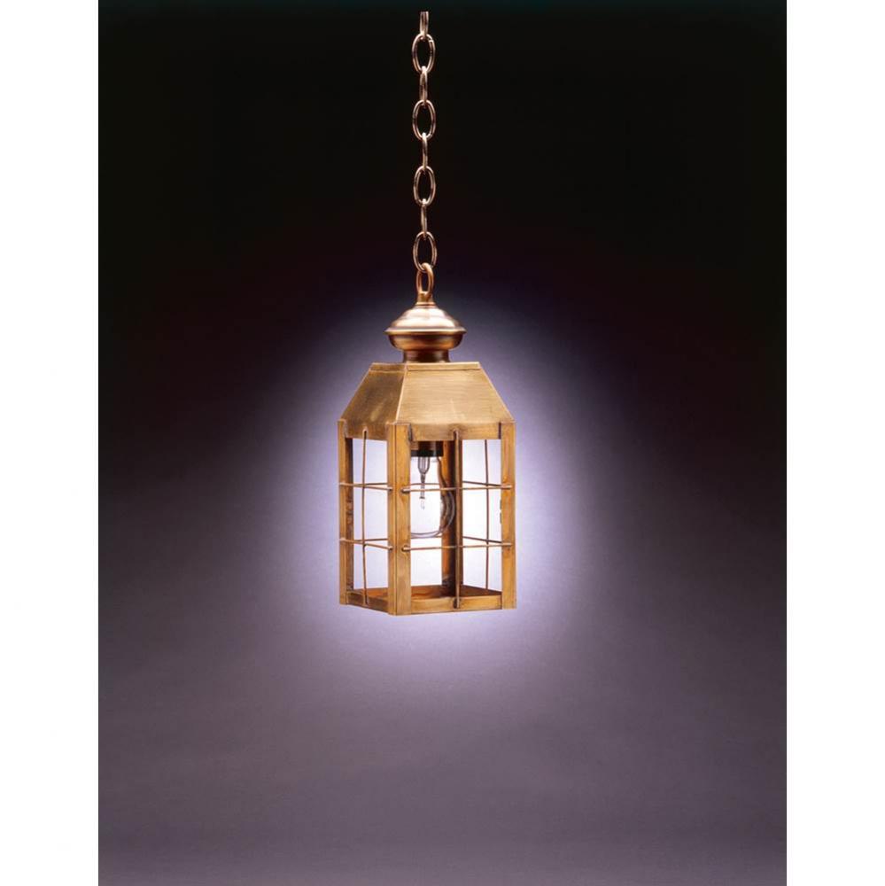 H-Rod Hanging Dark Brass Medium Base Socket Clear Glass