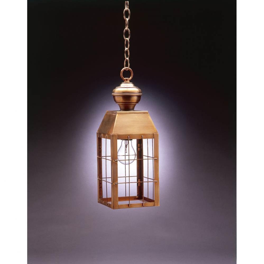 H-Rod Hanging Dark Antique Brass Medium Base Socket Clear Glass