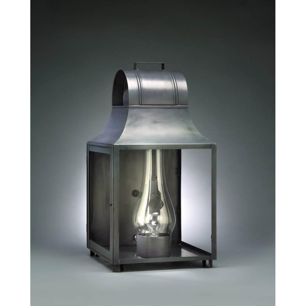 Culvert Top Wall Dark Antique Brass Medium Base Socket With Chimney Clear Glass