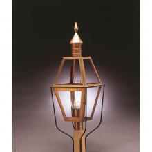 Northeast Lantern 1033-DB-CIM-CLR - Post Dark Brass Medium Base Socket With Chimney Clear Glass