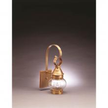Northeast Lantern 2011-DAB-MED-CLR - Onion Wall No Cage Dark Antique Brass Medium Base Socket Clear Glass