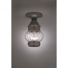 Northeast Lantern 2014-DAB-MED-OPT - Onion Flush No Cage Dark Antique Brass Medium Base Socket Optic Glass