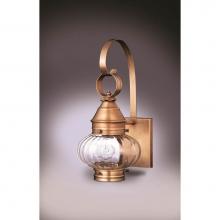 Northeast Lantern 2021-AB-MED-OPT - Onion Wall No Cage Antique Brass Medium Base Socket Optic Glass