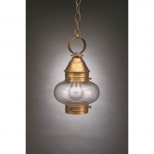 Northeast Lantern 2022-VG-MED-CLR - Onion Hanging No Cage Verdi Gris Medium Base Socket Clear Glass