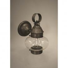 Northeast Lantern 2025-AB-MED-CLR - Onion Wall No Cage Antique Brass Medium Base Socket Clear Glass