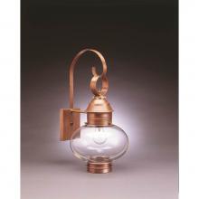 Northeast Lantern 2041-VG-MED-CLR - Onion Wall No Cage Verdi Gris Medium Base Socket Clear Glass