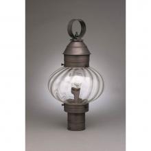 Northeast Lantern 2043-VG-MED-OPT - Onion Post No Cage  Verdi Gris Medium Base Socket Optic Glass