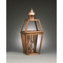 Northeast Lantern 2241-VG-CIM-CLR - Tapered Wall Verdi Gris Medium Base Socket With Chimney Clear Glass