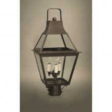 Northeast Lantern 2243-VG-LT3-CLR - Tapered Post Verdi Gris 3 Candelabra Sockets Clear Glass