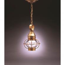 Northeast Lantern 2512-DB-MED-CLR - Caged Onion Hanging Dark Brass Medium Base Socket Clear Glass