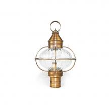 Northeast Lantern 2543-AB-MED-OPT - Caged Onion Post Antique Brass Medium Base Socket Optic Glass