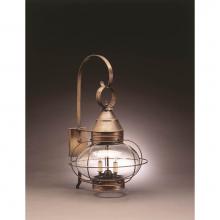 Northeast Lantern 2571-VG-LT2-CLR - Caged Onion Wall Verdi Gris 2 Candelabra Sockets Clear Glass
