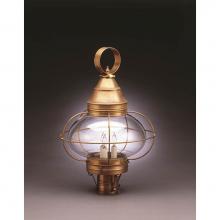 Northeast Lantern 2573-VG-LT3-CLR - Caged Onion Post Verdi Gris 3 Candelabra Sockets Clear Glass