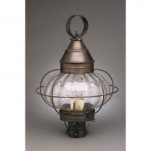 Northeast Lantern 2573-DAB-LT3-OPT - Caged Onion Post Dark Antique Brass 3 Candelabra Sockets Optic Glass