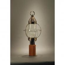 Northeast Lantern 2743-VG-LT3-CLR - Caged Pear Post Verdi Gris 3 Candelabra Sockets Clear Glass