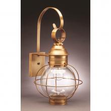 Northeast Lantern 2831-VG-MED-CLR - Caged Round Wall Verdi Gris Medium Base Socket Clear Glass