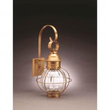 Northeast Lantern 2831-AB-MED-OPT - Caged Round Wall Antique Brass Medium Base Socket Optic Glass