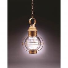 Northeast Lantern 2832-DB-MED-CLR - Caged Round Hanging Dark Brass Medium Base Socket Clear Glass
