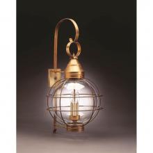 Northeast Lantern 2861-DAB-LT3-CLR - Caged Round Wall Dark Antique Brass 3 Candelabra Sockets Clear Glass