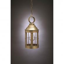 Northeast Lantern 3312-VG-MED-CLR - Cone Top Hanging Verdi Gris Medium Base Socket Clear Glass Open Bottom