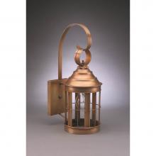 Northeast Lantern 3317-DAB-MED-CLR - Cone Top Wall With Top Scroll Dark Antique Brass Medium Base Socket Clear Glass Open Bottom