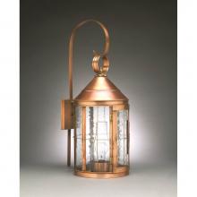 Northeast Lantern 3357-DB-CIM-CSG - Cone Top Wall With Top Scroll Dark Brass Medium Base Socket With Chimney Clear Seedy Glass