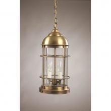 Northeast Lantern 3532-DAB-LT2-CSG - Nautical Hanging Dark Antique Brass 2 Candelabra Sockets Clear Seedy Glass