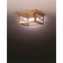 Northeast Lantern 4404-VG-MED2-SMG - Flush Verdi Gris 2 Medium Base Sockets Seedy Marine Glass