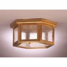 Northeast Lantern 4504-AB-MED-SMG - Flush Antique Brass Medium Base Socket Seedy Marine Glass