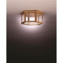 Northeast Lantern 4604-VG-MED2-SMG - Flush Verdi Gris 2 Medium Base Sockets Seedy Marine Glass