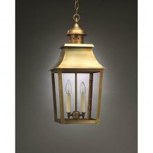 Northeast Lantern 5542-VG-LT2-CLR - Pagoda Hanging Verdi Gris 2 Candelabra Sockets Clear Glass