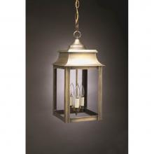 Northeast Lantern 5632-DB-LT3-CLR - Pagoda Hanging Dark Brass 3 Candelabra Sockets Clear Glass