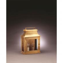 Northeast Lantern 5711-VG-LT2-CLR - Pagoda Wall Verdi Gris 2 Candelabra Sockets Clear Glass
