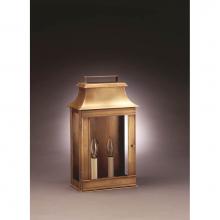 Northeast Lantern 5721-VG-LT2-CLR - Pagoda Wall Verdi Gris 2 Candelabra Sockets Clear Glass