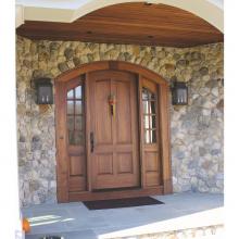 Northeast Lantern 5721-DB-LT2-CSG - Pagoda Wall Dark Brass 2 Candelabra Sockets Clear Seedy Glass