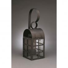 Northeast Lantern 6131-AB-MED-CSG - Culvert Top H-Bars Wall Antique Brass Medium Base Socket Clear Seedy Glass