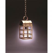 Northeast Lantern 6132-VG-MED-CLR - Culvert Top H-Bars Hanging Verdi Gris Medium Base Socket Clear Glass