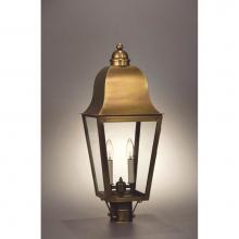 Northeast Lantern 6413-VG-LT2-CLR - Post Fixture  Verdi Gris Finish 2 Candelabra Sockets  Clear Glass