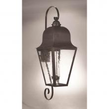 Northeast Lantern 6428-DB-LT3-CSG - Bracket Wall Fixture  Top and Bottom Scroll Dark Brass Finish  3 Candelabra Sockets  Clear Seedy G
