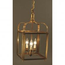 Northeast Lantern 6722-DAB-LT3-CLR - Crown Large Hanging Dark Antique Brass 3 Candelabra Sockets Clear Glass