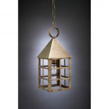 Northeast Lantern 7132-DB-MED-CLR - Pyramid Top H-Bars Hanging Dark Brass Medium Base Socket Clear Glass