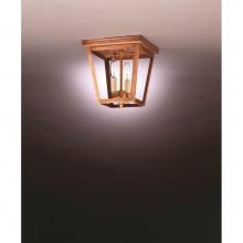 Northeast Lantern 7324-VG-LT2-CLR - Square Flush Verdi Gris 2 Candelabra Sockets Clear Glass