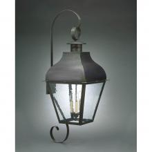 Northeast Lantern 7658-DB-LT3-CSG - Curved Top Wall Dark Brass 3 Candelabra Sockets Clear Seedy Glass