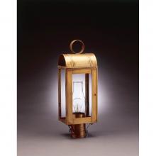 Northeast Lantern 8043-DAB-CIM-CLR - Culvert Top Post Dark Antique Brass Medium Base Socket With Chimney Clear Glass