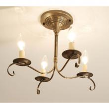 Northeast Lantern 984F-DAB-LT4 - Flush S-Arms With Curl Dark Antique Brass 4 Candelabra Sockets