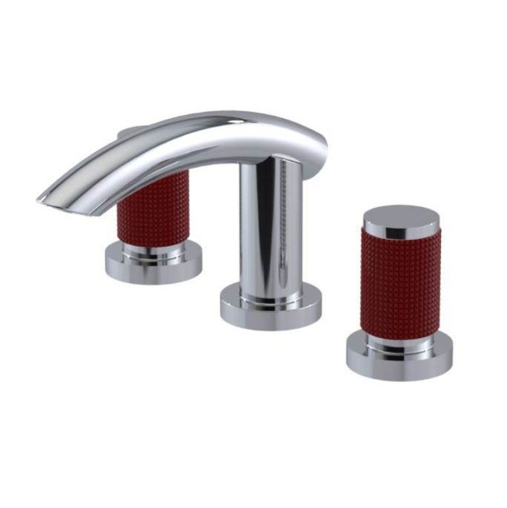 Widespread Lavatory Set Without Drain Chrome with Maroon