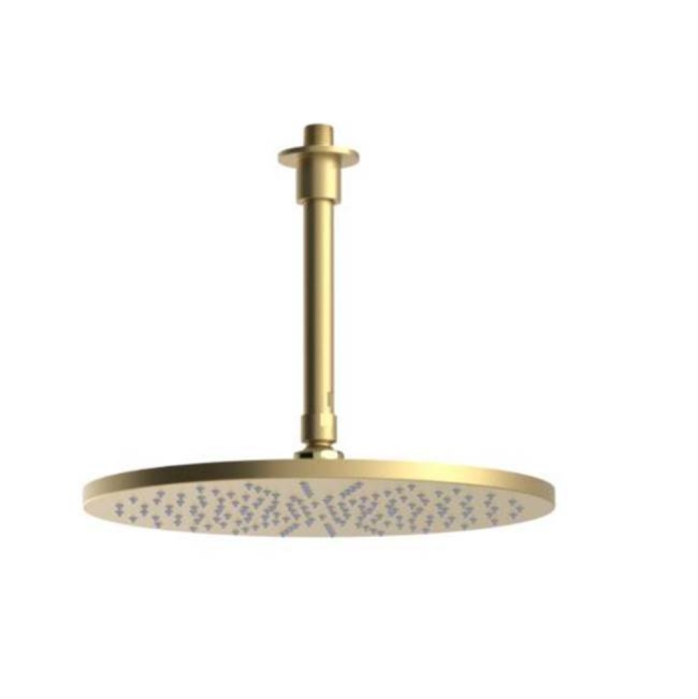 12'' Shower Head With Ceiling Mount Arm and Flange Satin Brass with Bright Brass