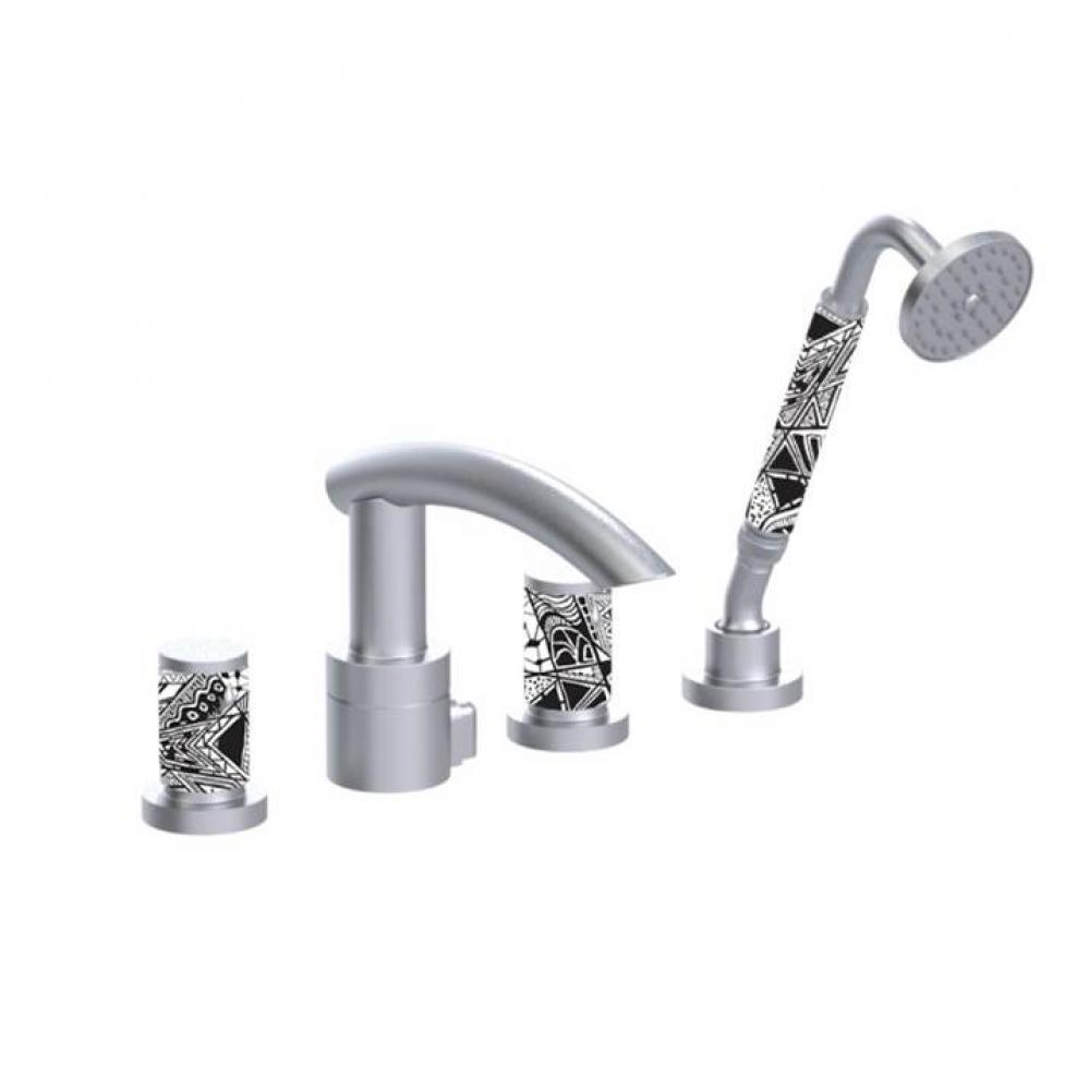 4 Piece Roman Tub Filler With Handheld Shower